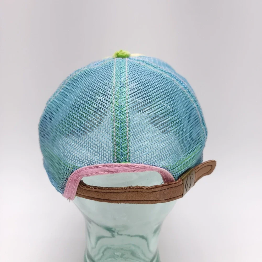 True Religion Distressed Motorcycle RW Club Strapback Cap Hat‎ Leather Mesh TRBJ